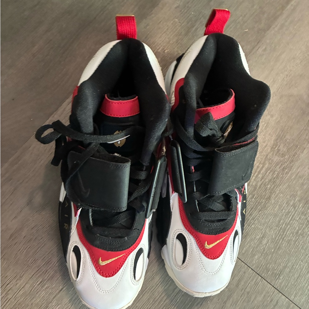 Nike Air Diamond Turf Black, Red, and White Sneakers
